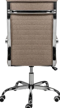 Chaise de bureau ergonomique Amadora, réglable en hauteur, pivotante 360 degrés, similicuir ou tissu. Taupe/Tissu