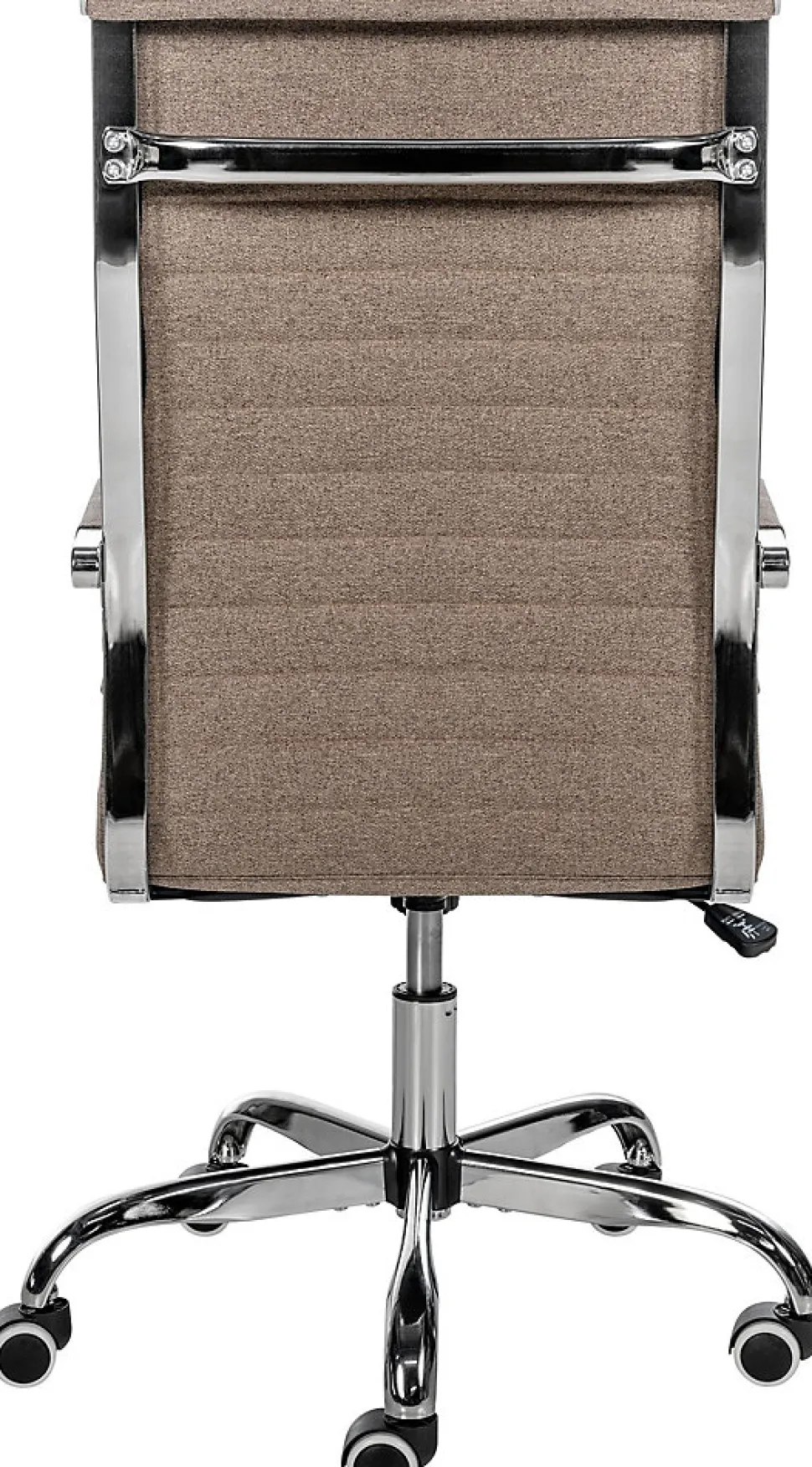 Chaise de bureau ergonomique Amadora, réglable en hauteur, pivotante 360 degrés, similicuir ou tissu. Taupe/Tissu