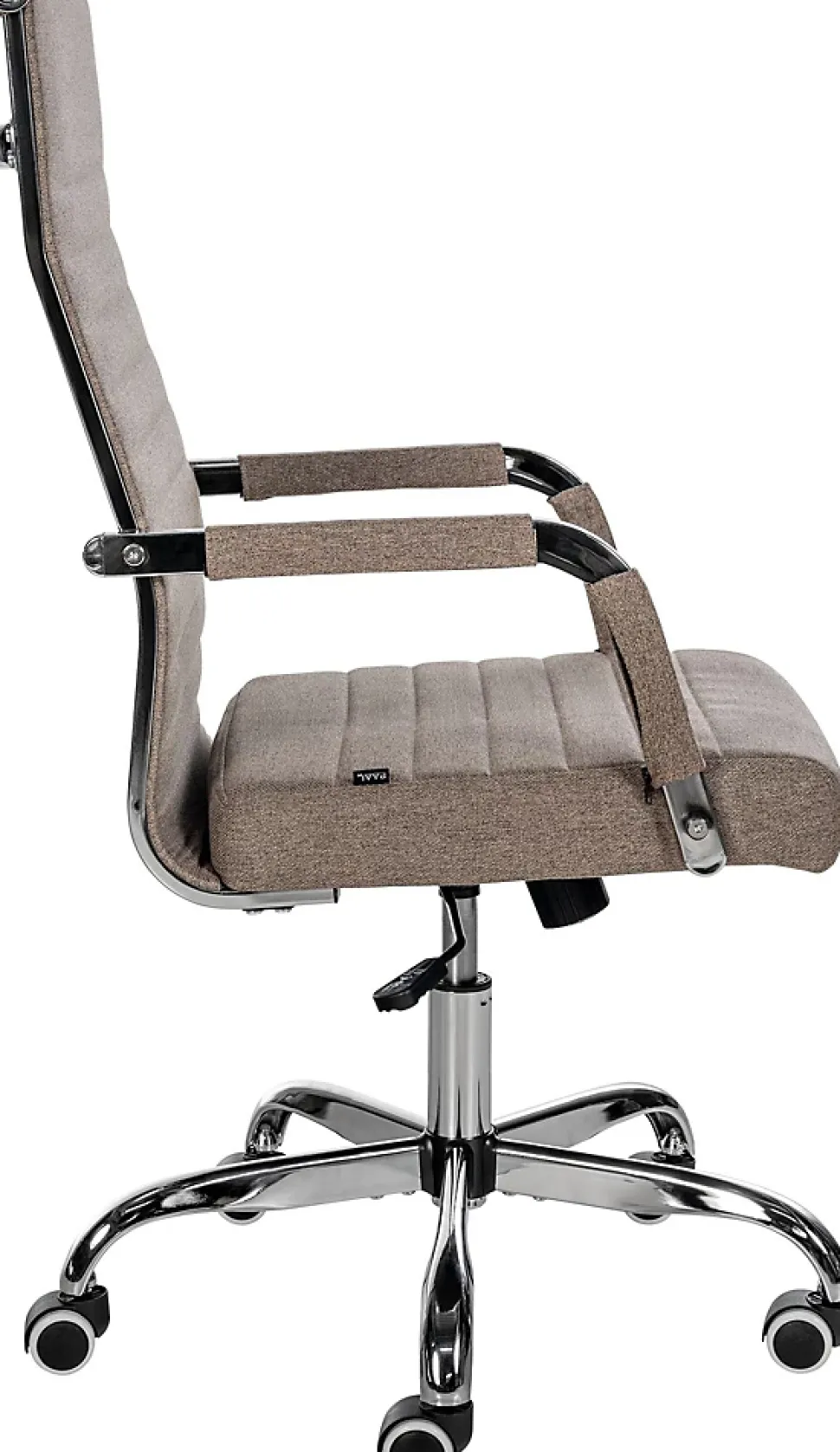 Chaise de bureau ergonomique Amadora, réglable en hauteur, pivotante 360 degrés, similicuir ou tissu. Taupe/Tissu