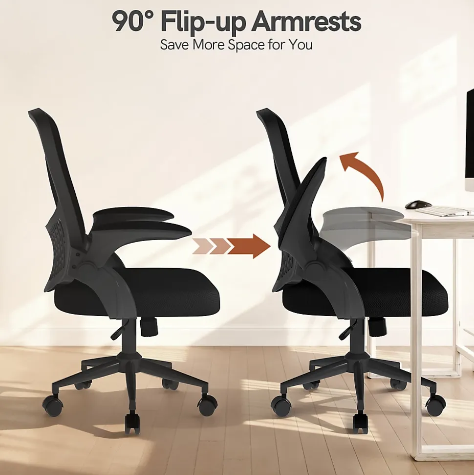 Chaise de Bureau Ergonomique, Hauteur Ajustable & Dossier de Rangement