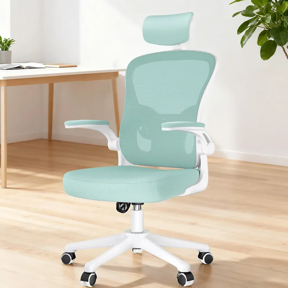Chaise de Bureau Ergonomique avec Support Lombaire, Accoudoirs et Appuie-tête Réglables