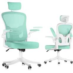 Chaise de Bureau Ergonomique avec Support Lombaire, Accoudoirs et Appuie-tête Réglables