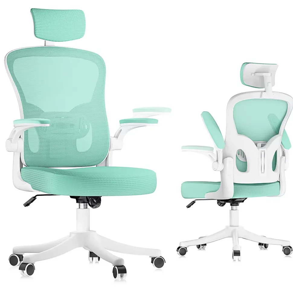 Chaise de Bureau Ergonomique avec Support Lombaire, Accoudoirs et Appuie-tête Réglables
