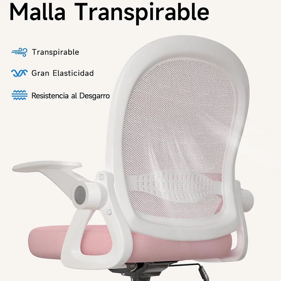 Chaise De Bureau Ergonomique Avec Maille Respirante, Accoudoirs Pliables