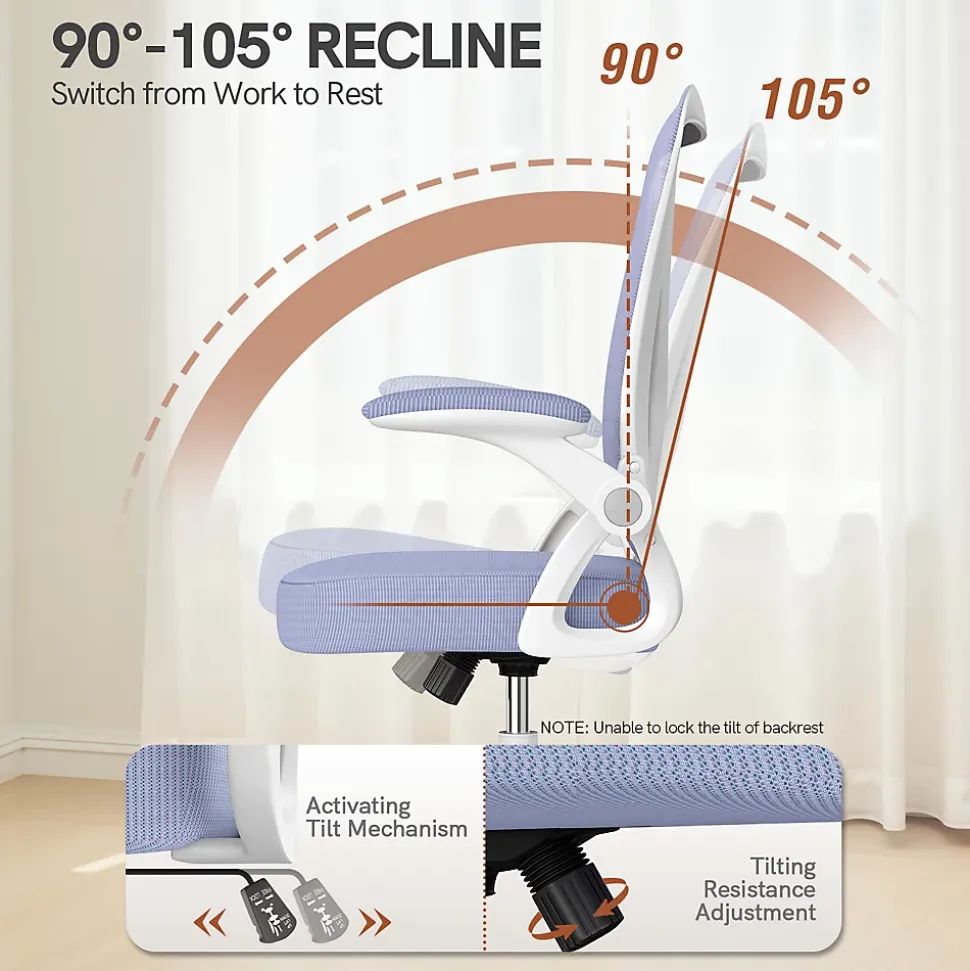 Chaise de bureau ergonomique En Maille Avec Soutien Lombaire, Accoudoirs Réglables