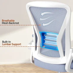 Chaise de bureau ergonomique En Maille Avec Soutien Lombaire, Accoudoirs Réglables