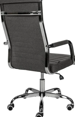 Chaise de bureau ergonomique Amadora, réglable en hauteur, pivotante 360 degrés, similicuir ou tissu. Grisfoncé/Tissu