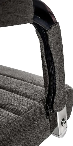 Chaise de bureau ergonomique Amadora, réglable en hauteur, pivotante 360 degrés, similicuir ou tissu. Grisfoncé/Tissu