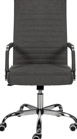 Chaise de bureau ergonomique Amadora, réglable en hauteur, pivotante 360 degrés, similicuir ou tissu. Grisfoncé/Tissu