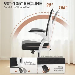 Chaise de bureau ergonomique En Maille Avec Soutien Lombaire, Accoudoirs Réglables