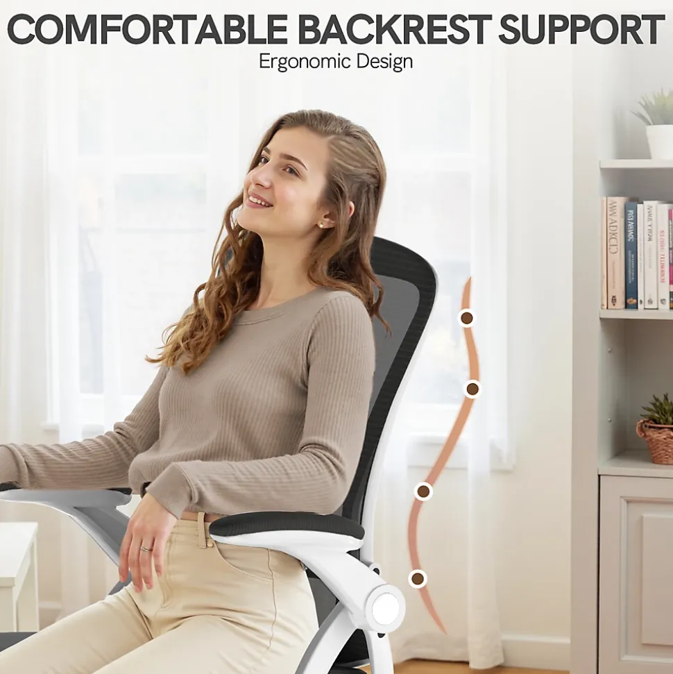Chaise de bureau ergonomique En Maille Avec Soutien Lombaire, Accoudoirs Réglables