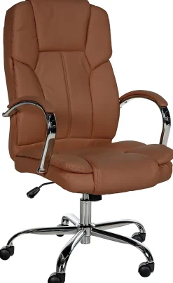 Chaise de bureau ergonomique BIG Xanthos Confort XXL, fonction bascule, accoudoirs, réglable, simili cuir, max 210 kg. Marronclair