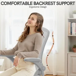 Chaise de bureau ergonomique En Maille Avec Soutien Lombaire, Accoudoirs Réglables