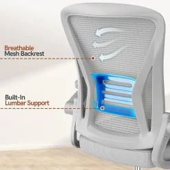 Chaise de bureau ergonomique En Maille Avec Soutien Lombaire, Accoudoirs Réglables