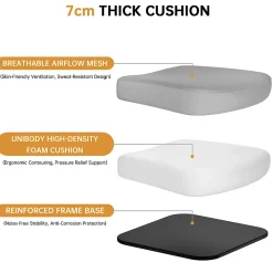 Chaise de Bureau Ergonomique avec Support Lombaire, Accoudoirs et Appuie-tête Réglables