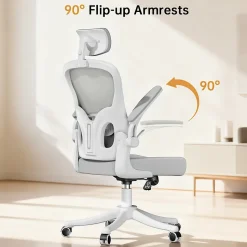 Chaise de Bureau Ergonomique avec Support Lombaire, Accoudoirs et Appuie-tête Réglables