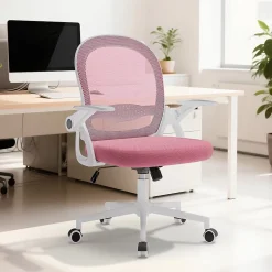 Chaise De Bureau Ergonomique En Maille, Accoudoirs Relevables, Support Lombaire