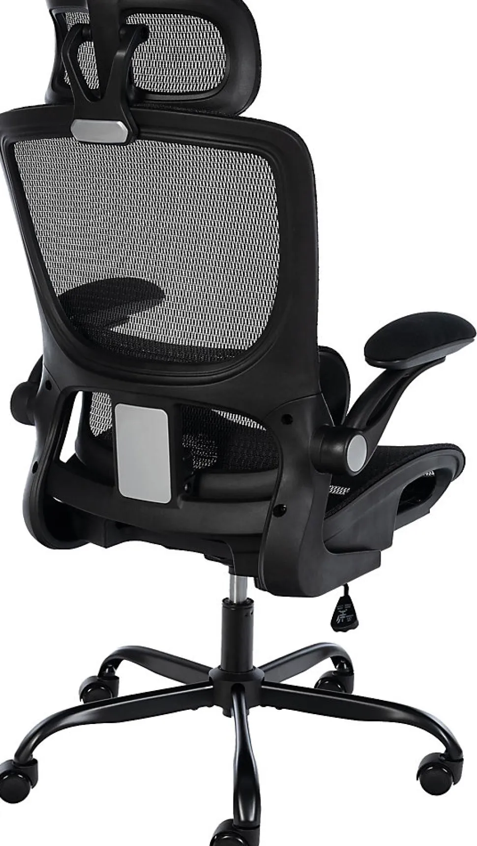 Chaise de bureau ergonomique, Kaylee réglable hauteur appui-tête, pivotante avec soutien lombaire réglable jusqu'à 150 kg. Noir