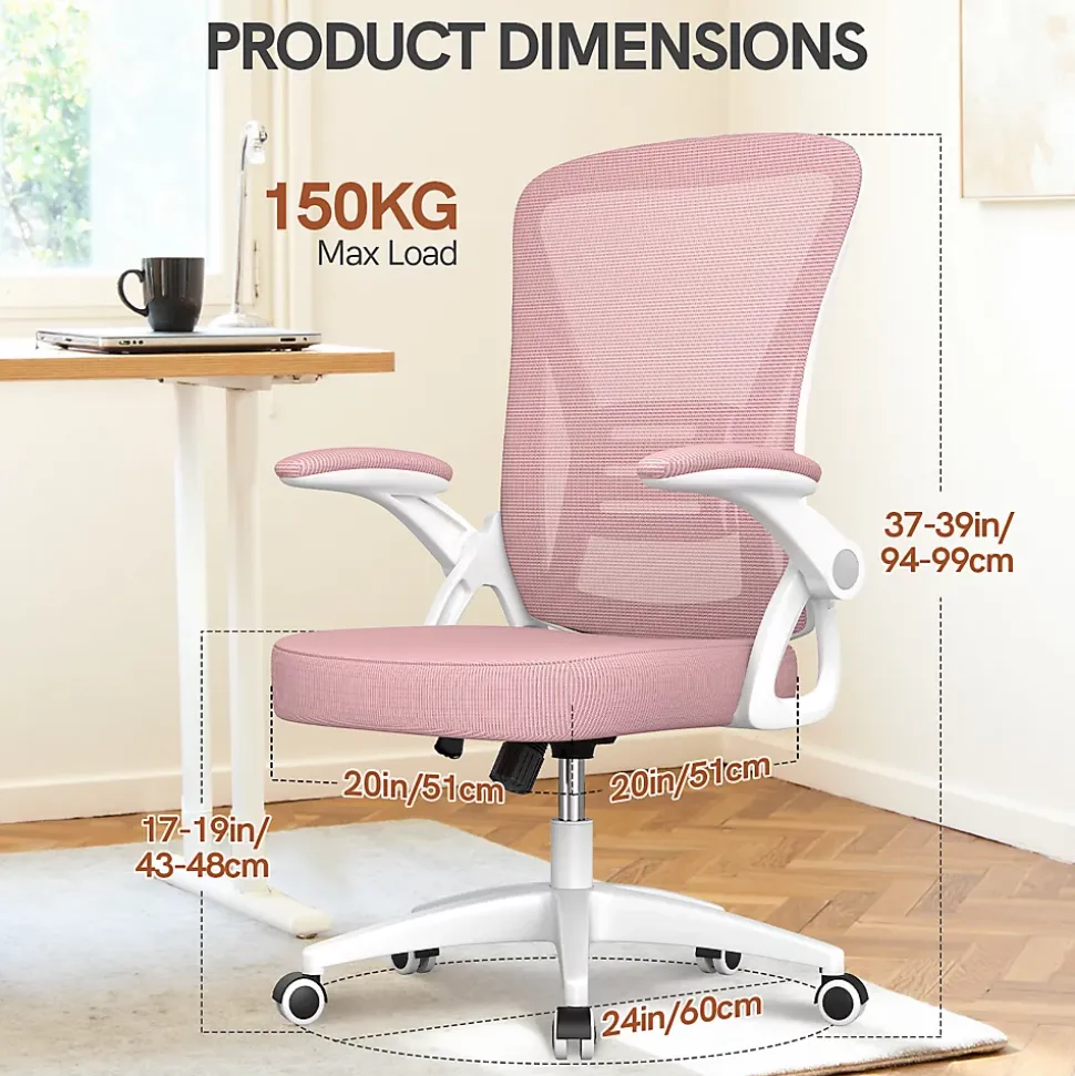 Chaise de bureau ergonomique En Maille Avec Soutien Lombaire, Accoudoirs Réglables