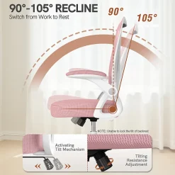 Chaise de bureau ergonomique En Maille Avec Soutien Lombaire, Accoudoirs Réglables