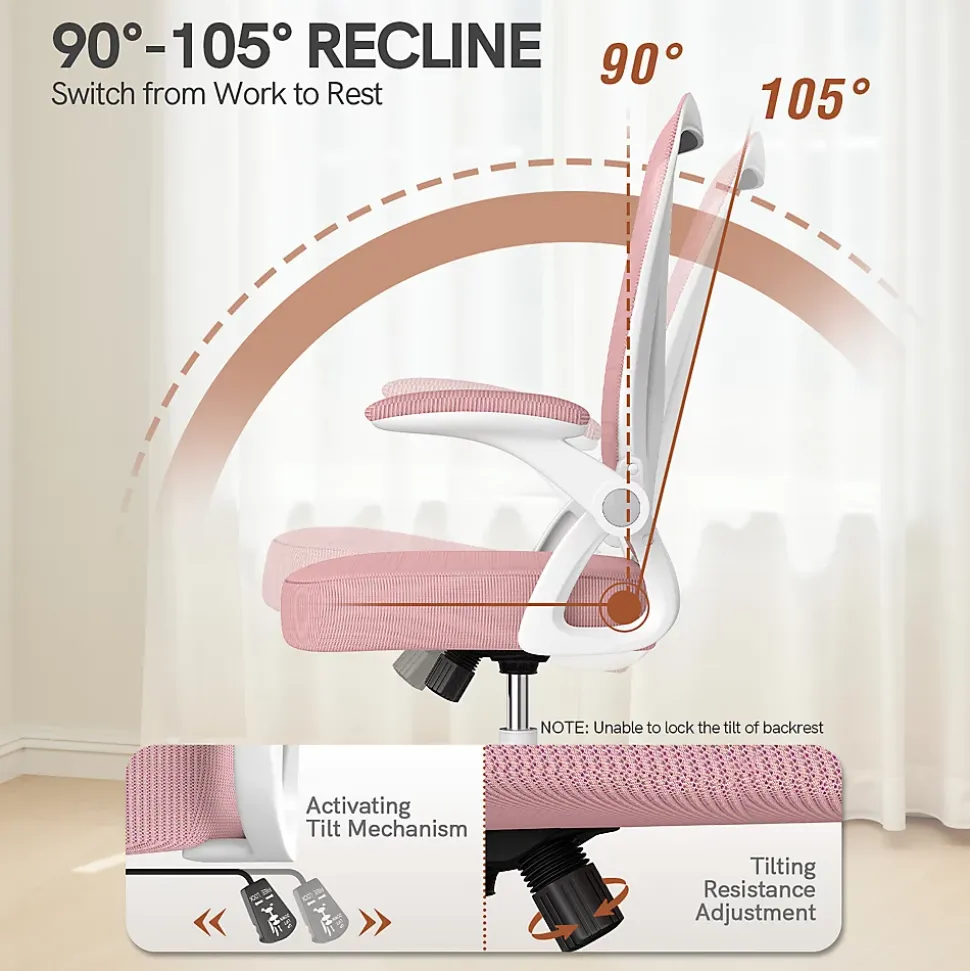 Chaise de bureau ergonomique En Maille Avec Soutien Lombaire, Accoudoirs Réglables