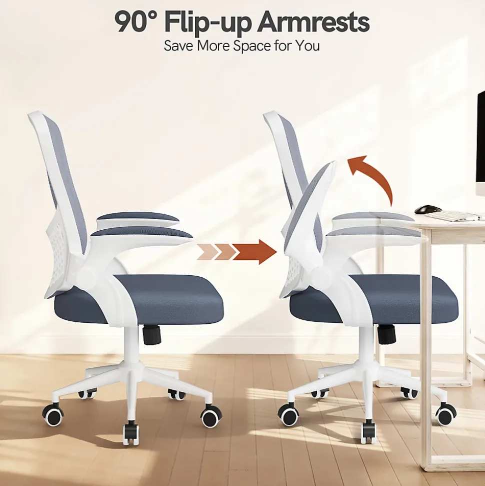 Chaise de Bureau Ergonomique, Hauteur Ajustable & Dossier de Rangement