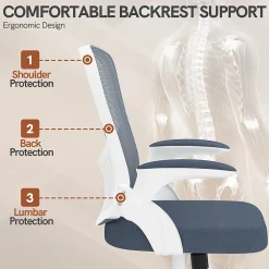 Chaise de Bureau Ergonomique, Hauteur Ajustable & Dossier de Rangement