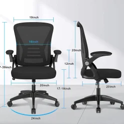 Chaise de bureau ergonomique En Maille Avec Soutien Lombaire, Accoudoirs Réglables