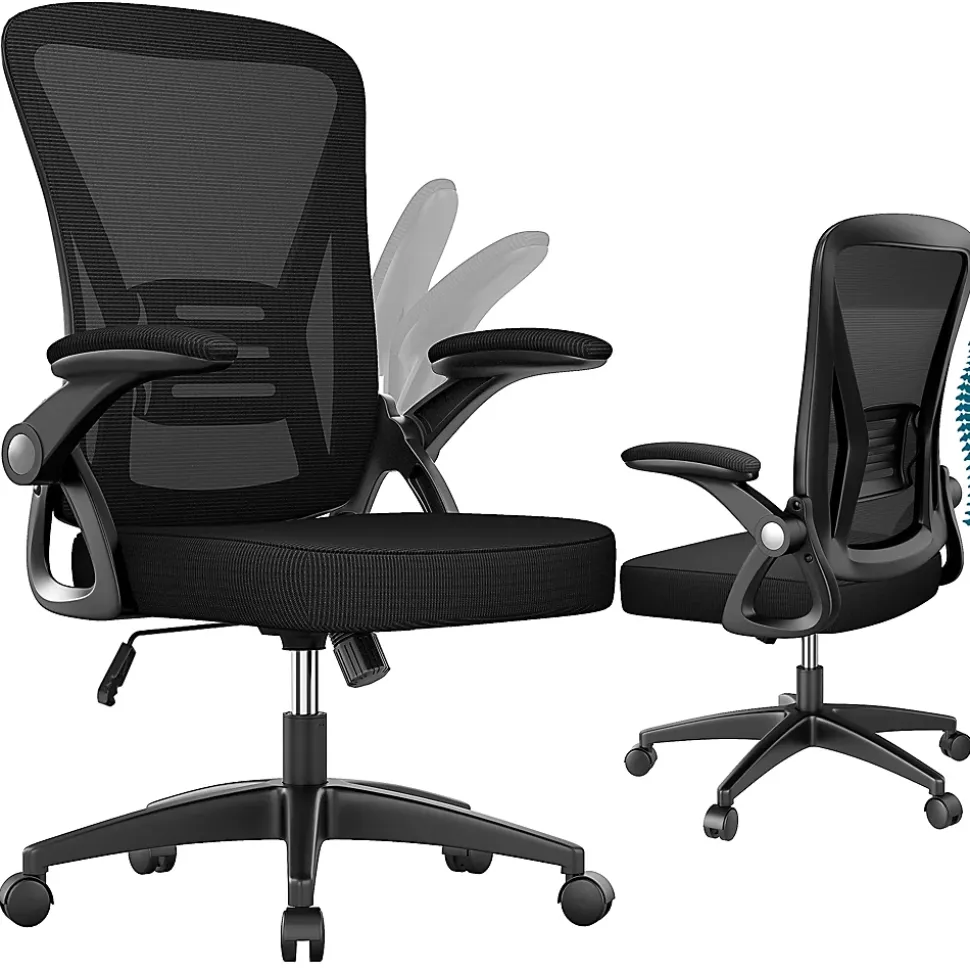 Chaise de bureau ergonomique En Maille Avec Soutien Lombaire, Accoudoirs Réglables