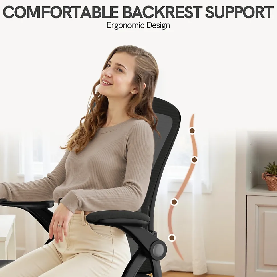 Chaise de bureau ergonomique En Maille Avec Soutien Lombaire, Accoudoirs Réglables