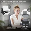 Chaise de bureau gaming ergonomique gris pivotant en maille appui-tête réglable
