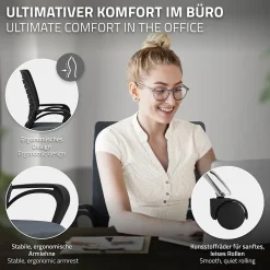 Chaise de bureau gaming ergonomique gris pivotant dossier maille respirante