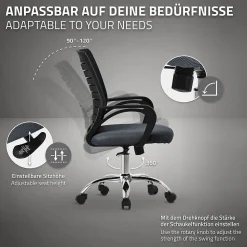 Chaise de bureau gaming ergonomique gris pivotant dossier maille respirante