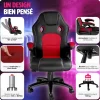 Chaise de bureau gaming Forme ergonomique noir et rouge
