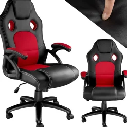 Chaise de bureau gaming Forme ergonomique noir et rouge