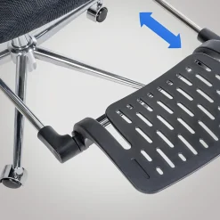 Chaise de Bureau Grover Ergonomique Réglable en Hauteur, Pivotant à 360 degrés, Repose-pieds Extensible, Mesh Respirant Noir