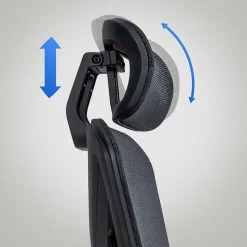 Chaise de Bureau Grover Ergonomique Réglable en Hauteur, Pivotant à 360 degrés, Repose-pieds Extensible, Mesh Respirant Noir