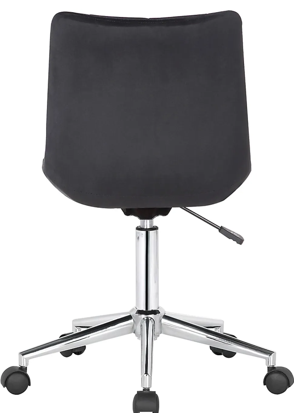 Chaise De Bureau Medford En Velours, Siège Rembourré Matelassé, Pied En Métal, Hauteur Ajustable Noir