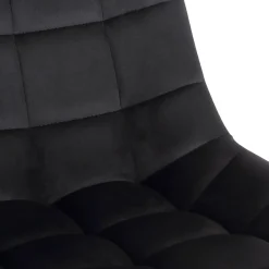 Chaise De Bureau Medford En Velours, Siège Rembourré Matelassé, Pied En Métal, Hauteur Ajustable Noir