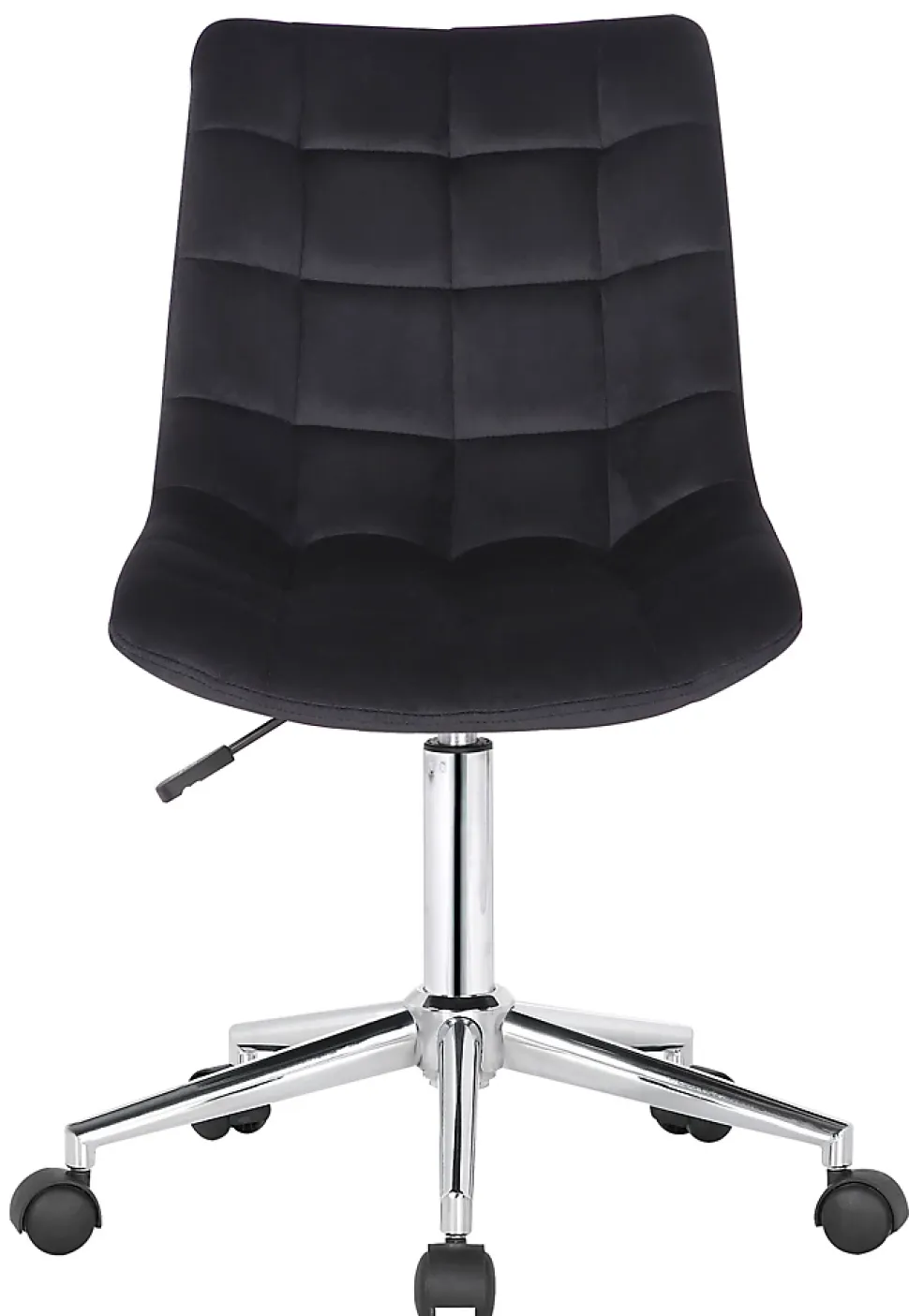 Chaise De Bureau Medford En Velours, Siège Rembourré Matelassé, Pied En Métal, Hauteur Ajustable Noir