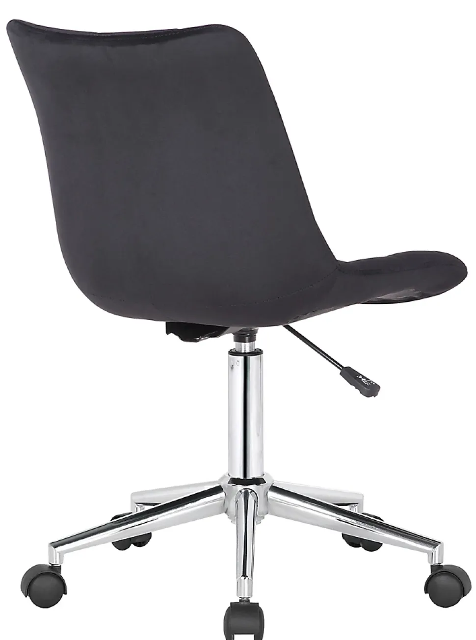 Chaise De Bureau Medford En Velours, Siège Rembourré Matelassé, Pied En Métal, Hauteur Ajustable Noir