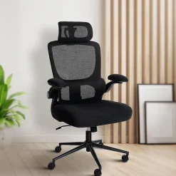 Chaise de bureau Newberg, Chaise de bureau ergonomique réglable en hauteur, Chaise pivotante jusqu'à 150 kg Noir
