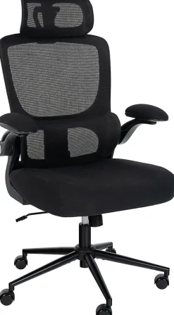 Chaise de bureau Newberg, Chaise de bureau ergonomique réglable en hauteur, Chaise pivotante jusqu'à 150 kg Noir