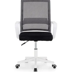 Chaise de bureau PERTH, Pivotante et réglable en hauteur, Tissu mesh, Avec accoudoirs, Noir