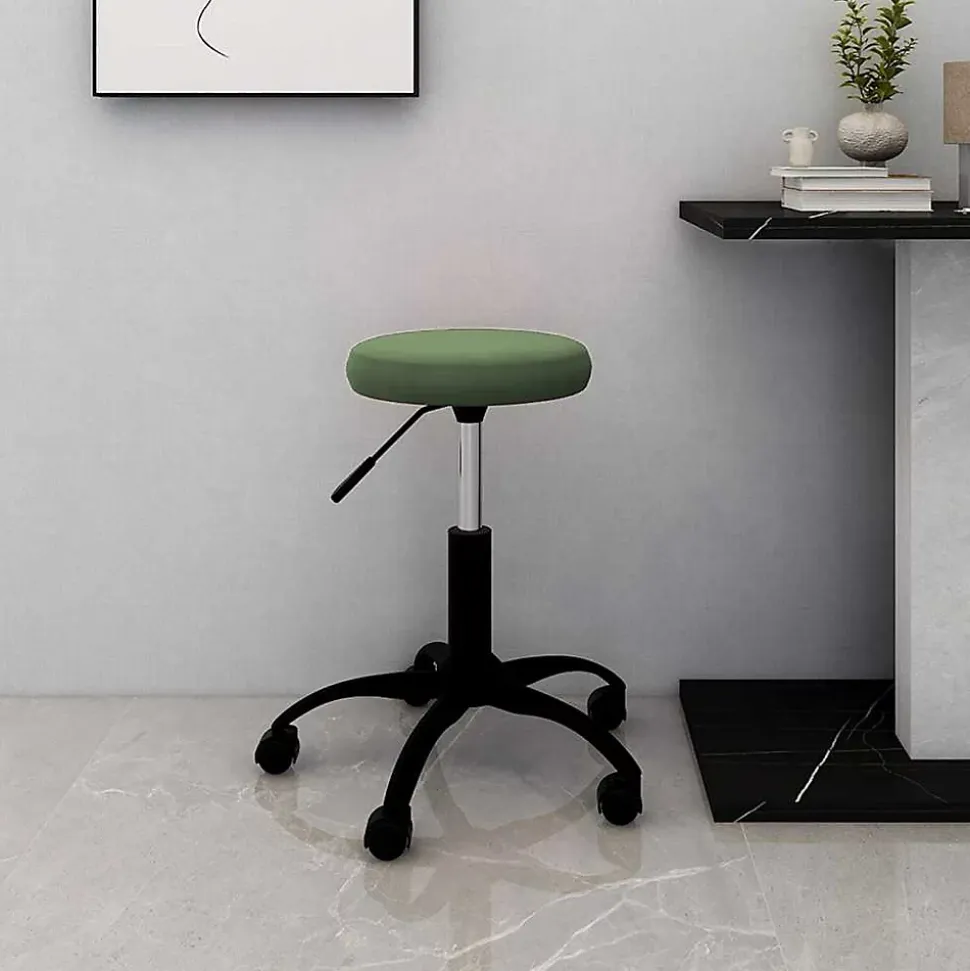 Chaise de bureau pivotante vert foncé velours vidaXL
