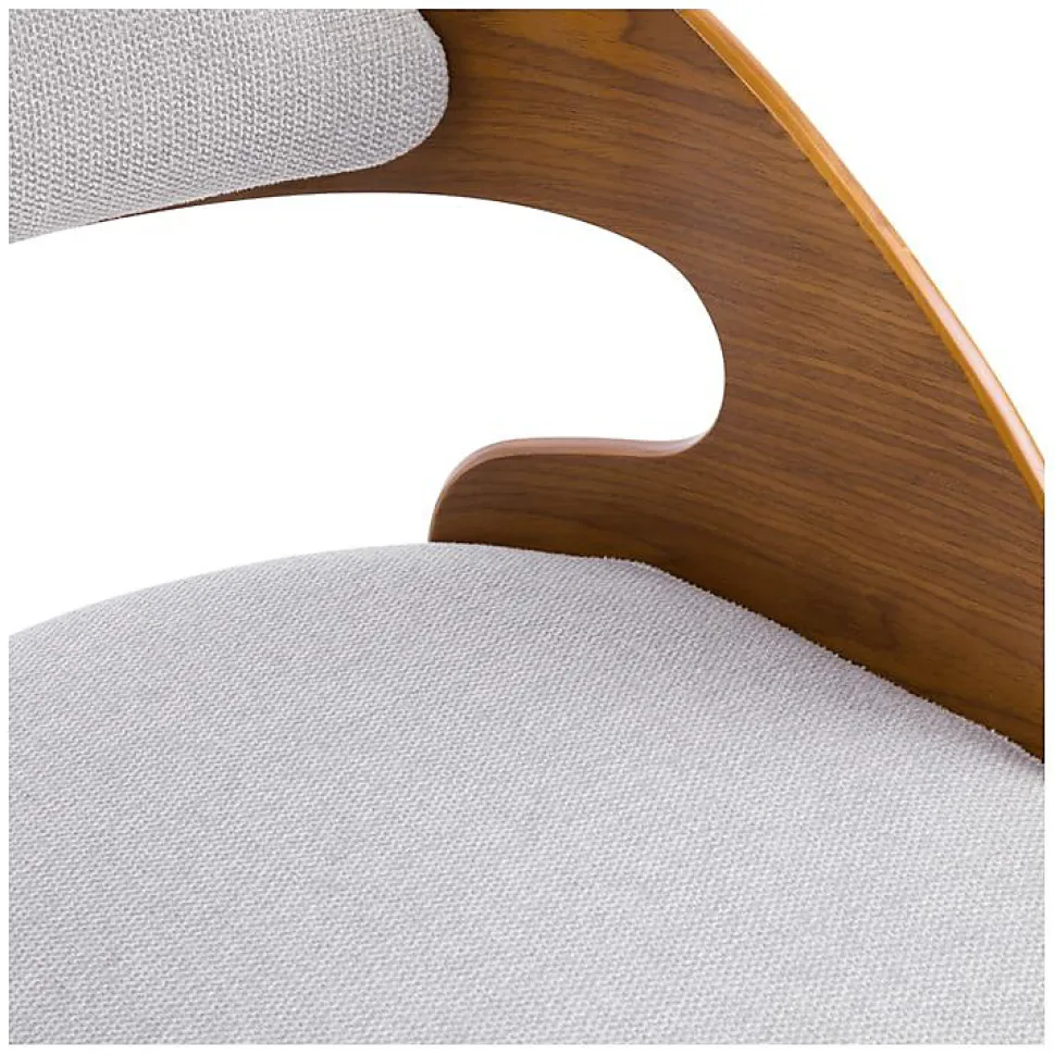 Chaise de bureau pivotante et réglable en bois et tissu gris - Louis