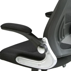 Chaise de bureau pivotante moderne en tissu noir avec accoudoirs