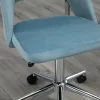 Chaise de Bureau Pivotante - Velours Bleu, Confort Ergonomique et Stabilité, Dimensions 49x60x91 cm