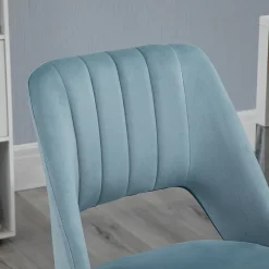 Chaise de Bureau Pivotante - Velours Bleu, Confort Ergonomique et Stabilité, Dimensions 49x60x91 cm