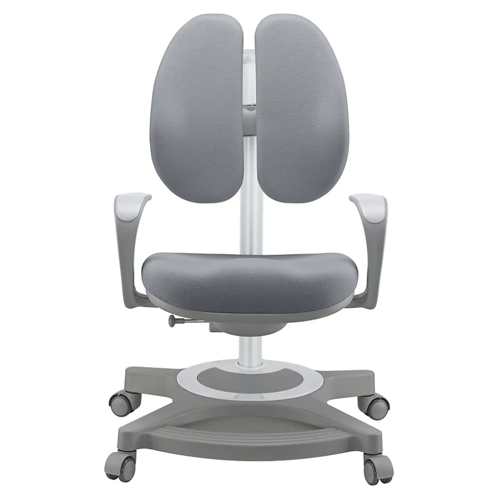 Chaise de bureau pour enfants Partille hauteur profondeur dossier réglable gris en.casa